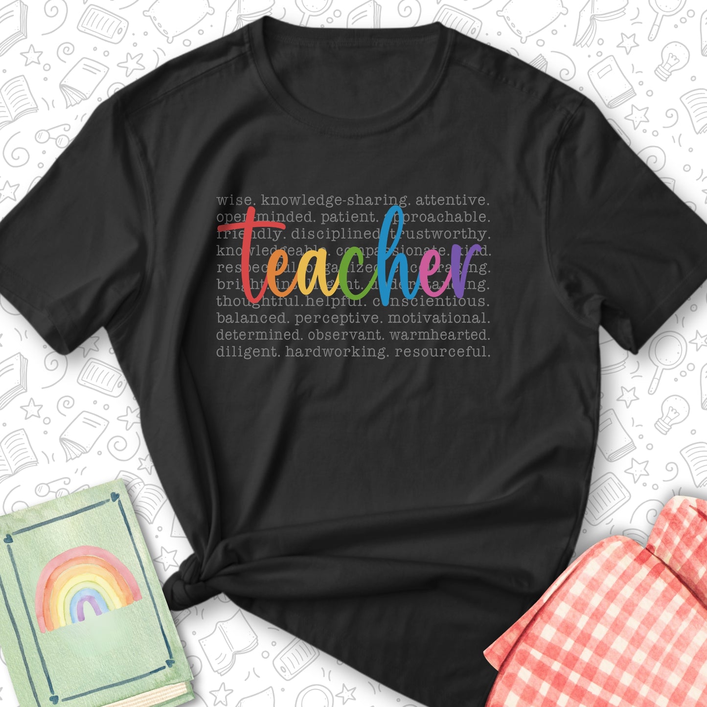 Teacher Rainbow Tee