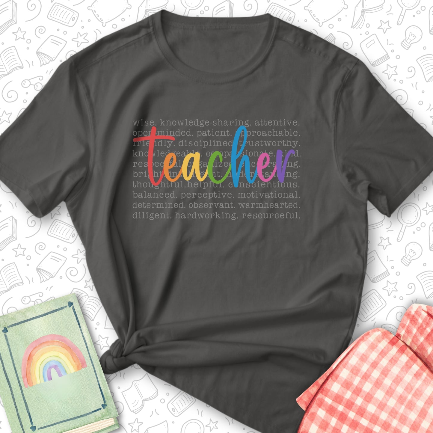 Teacher Rainbow Tee