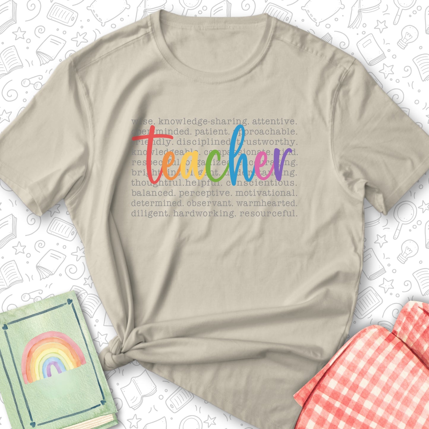 Teacher Rainbow Tee