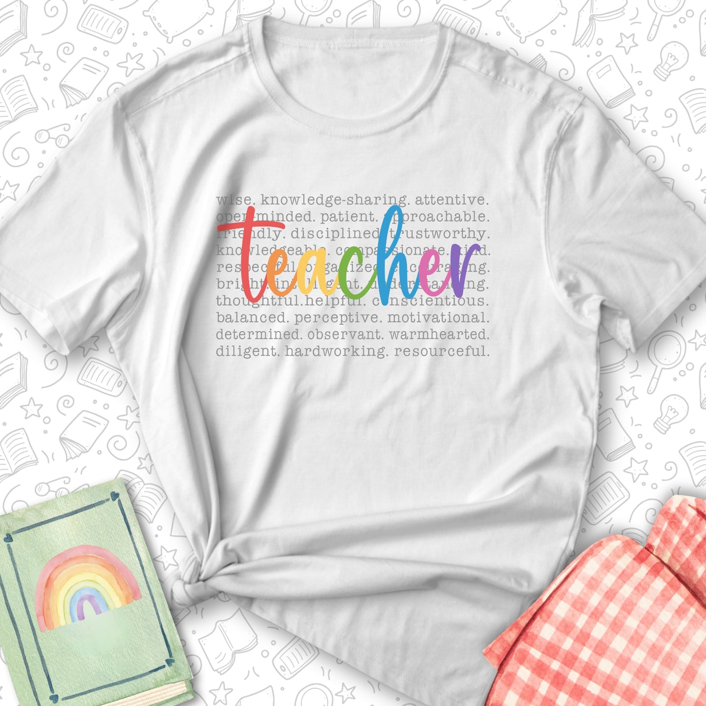 Teacher Rainbow Tee