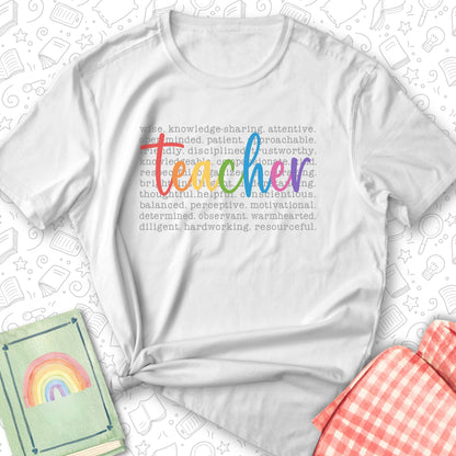 Teacher Rainbow Tee
