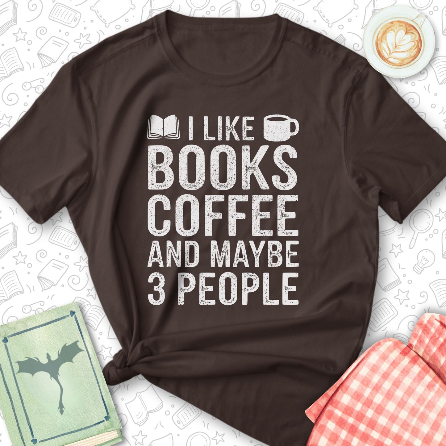 Books Coffee 3P Tee