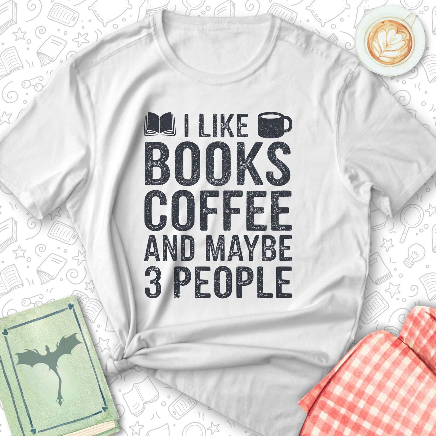 Books Coffee 3P Tee