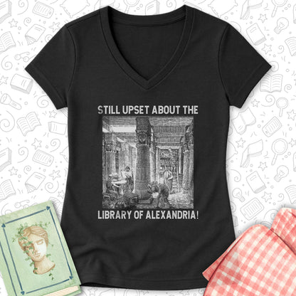 Library of Alexandria Ladies' V-Neck Tee