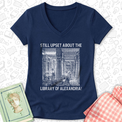Library of Alexandria Ladies' V-Neck Tee