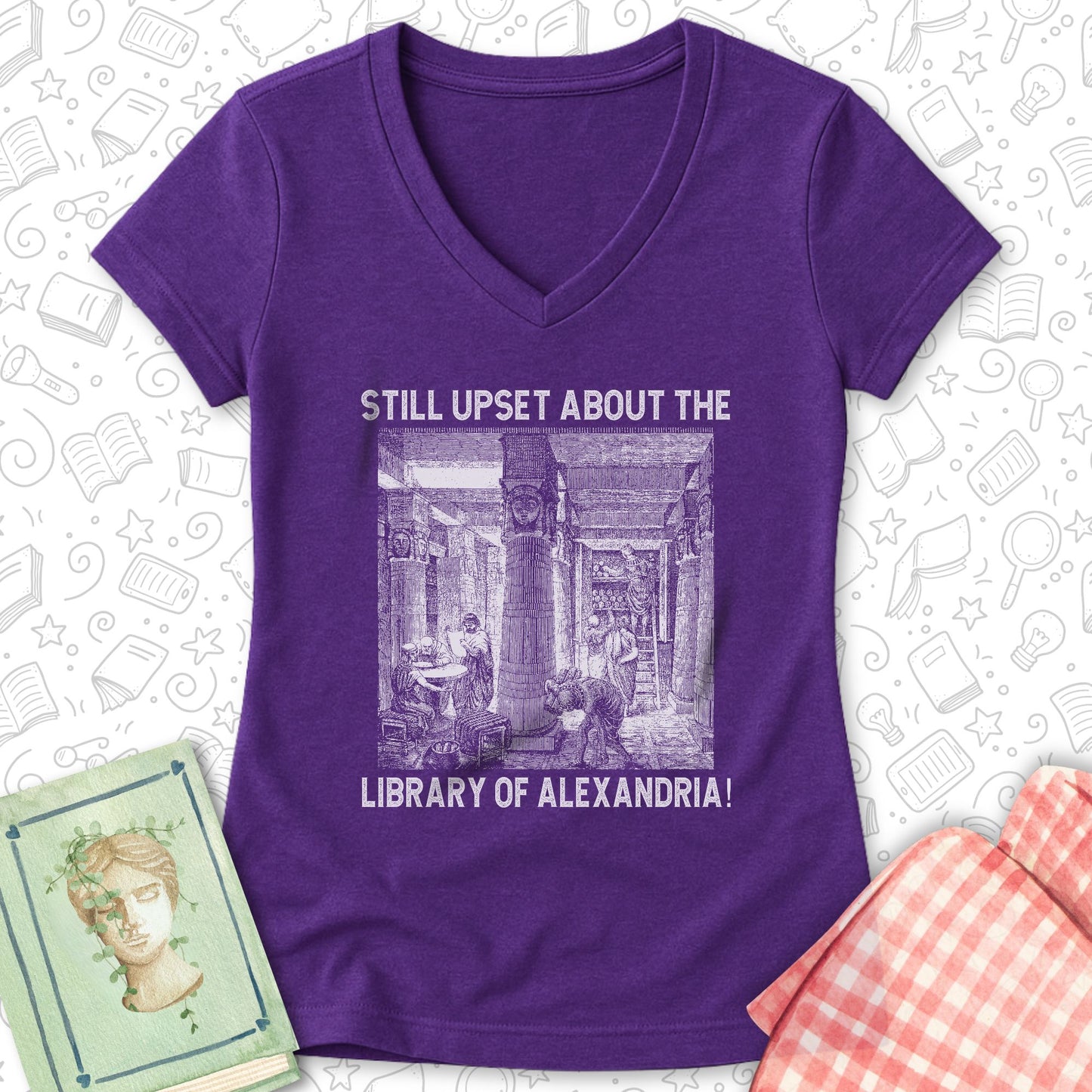 Library of Alexandria Ladies' V-Neck Tee