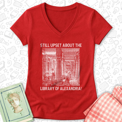 Library of Alexandria Ladies' V-Neck Tee