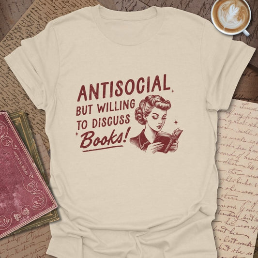 Antisocial But Discuss Books Unisex T-Shirt